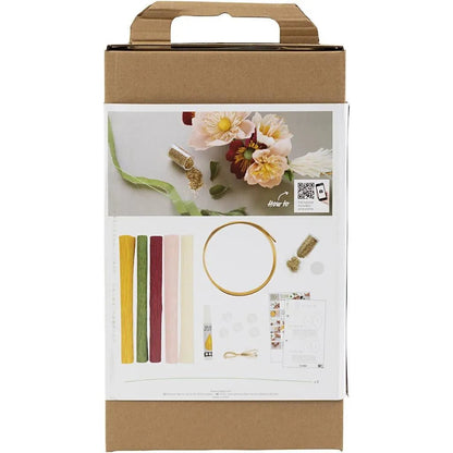 Crepe Paper Flower Wreath | Mini Craft Kit All Materials & Instructions