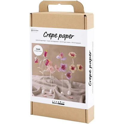 Crepe Paper Flowers in Clay | Mini Craft Kit All Materials & Instructions