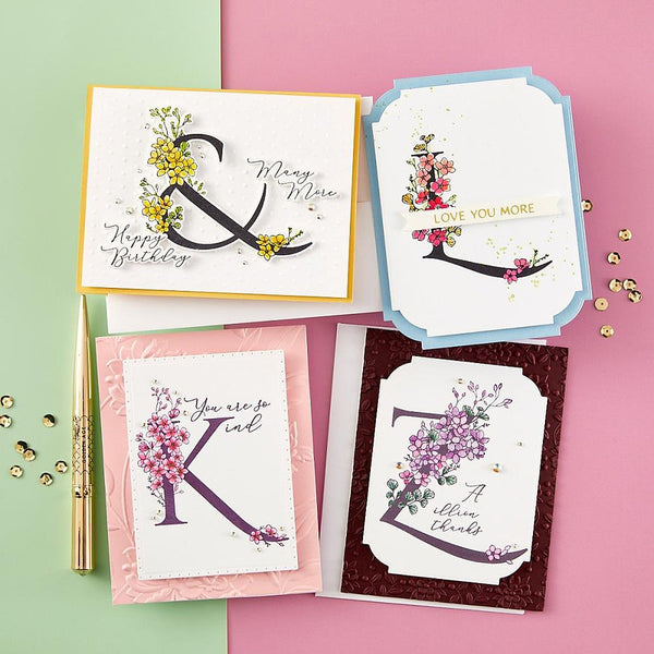 Spellbinders Every Occasion Floral Alphabet BetterPress Bundle