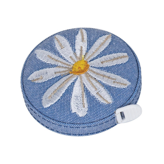 Denim Daisies Tape Measure - Embroidered 150cm/60" Retractable Measure - Home - Crafts