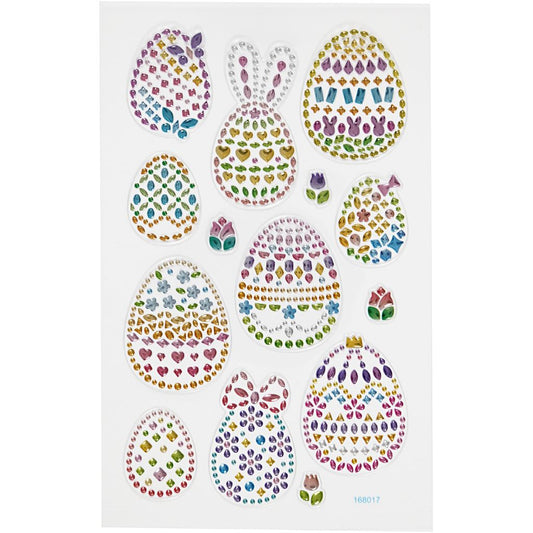 Diamond Stickers - Easter Eggs Rhinestone Sheet - 10x16cm - Home-Crafts