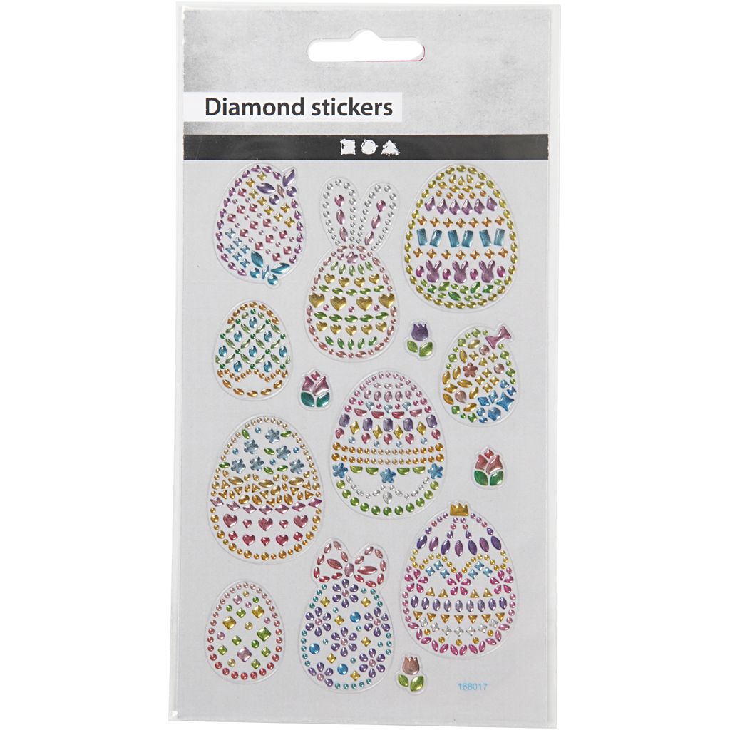 Diamond Stickers - Easter Eggs Rhinestone Sheet - 10x16cm - Home-Crafts