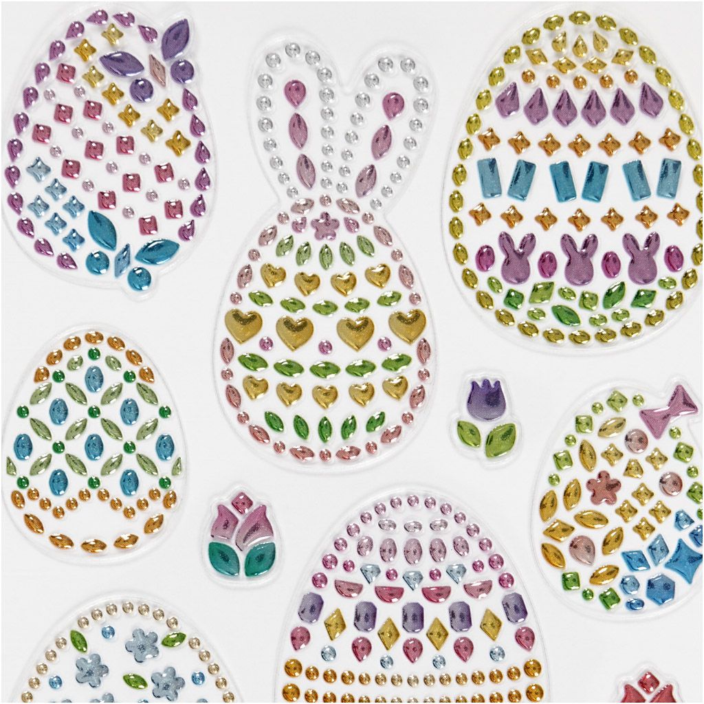 Diamond Stickers - Easter Eggs Rhinestone Sheet - 10x16cm - Home-Crafts