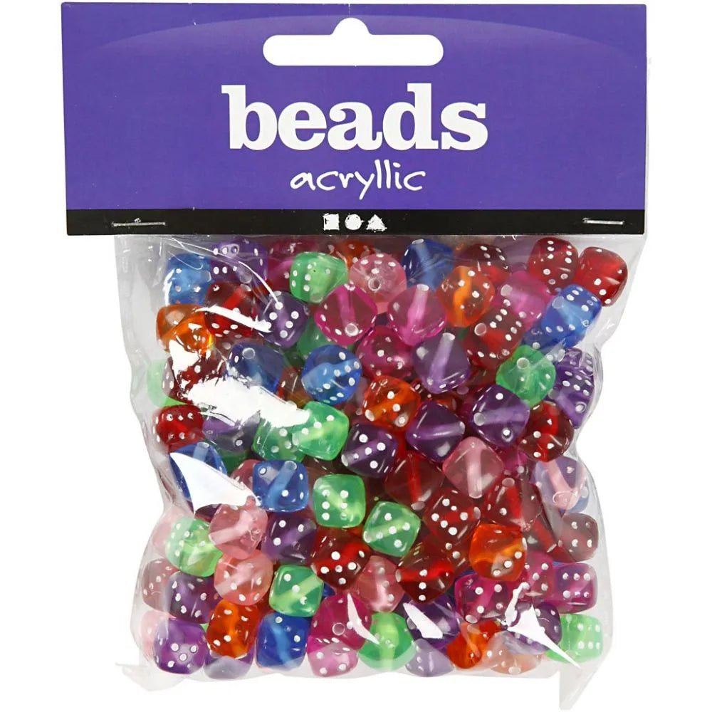 Dice Shaped Mix Plastic Acrylic Beads Jewellery Making Supplies Crafts D:7x7 mm