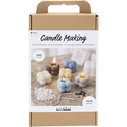 DIY Bubbly Candle Making Kit - Create 6 Vegan Soy Wax Candles with Mould & Dyes - Home - Crafts