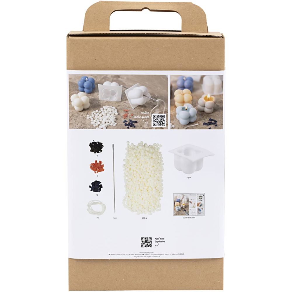 DIY Bubbly Candle Making Kit - Create 6 Vegan Soy Wax Candles with Mould & Dyes - Home - Crafts