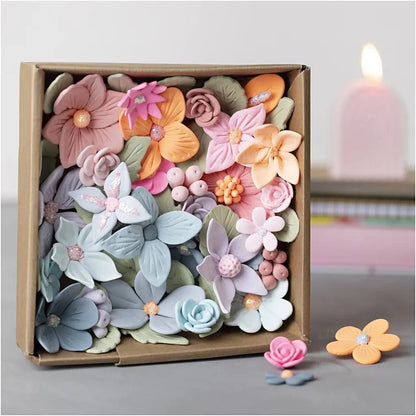 DIY Silk Clay Flower Modelling Art Kit -  Craft Stunning 3D Floral Decorations with Glitter Clay & Tools