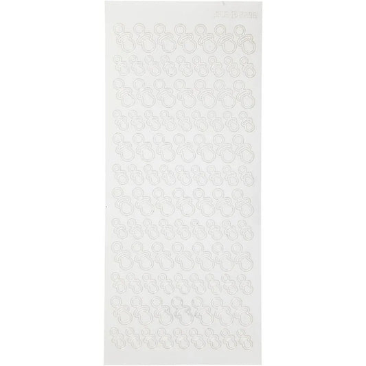 Dummies White 10 x 23 cm Self-Adhesive Foil Stickers 1 Sheet