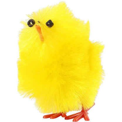 Easter Chicks - 12 Pack Yellow Chenille Chicks with Plastic Legs - 30mm - Home - Crafts