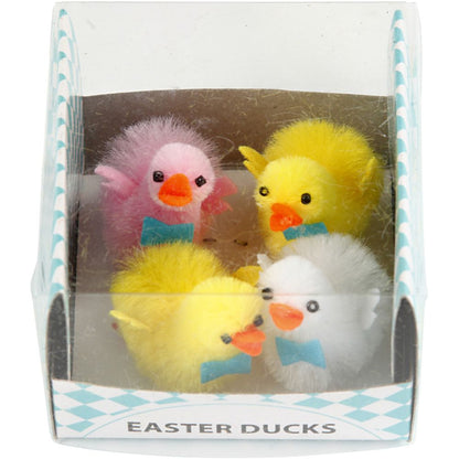 Easter Ducks - 4 Pack Chenille Ducks with Plastic Legs - 50mm - Home - Crafts