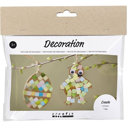 Easter Egg & Chicken Craft Kit - Mosaic Decorations with Sticky Base for Small Children - Home - Crafts