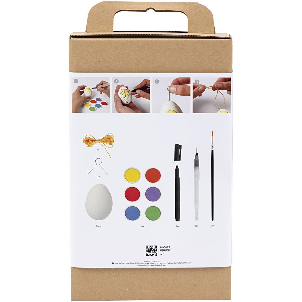 Easter Egg Painting Craft Kit - 7 Plastic Eggs with Watercolours & Brush - Home - Crafts