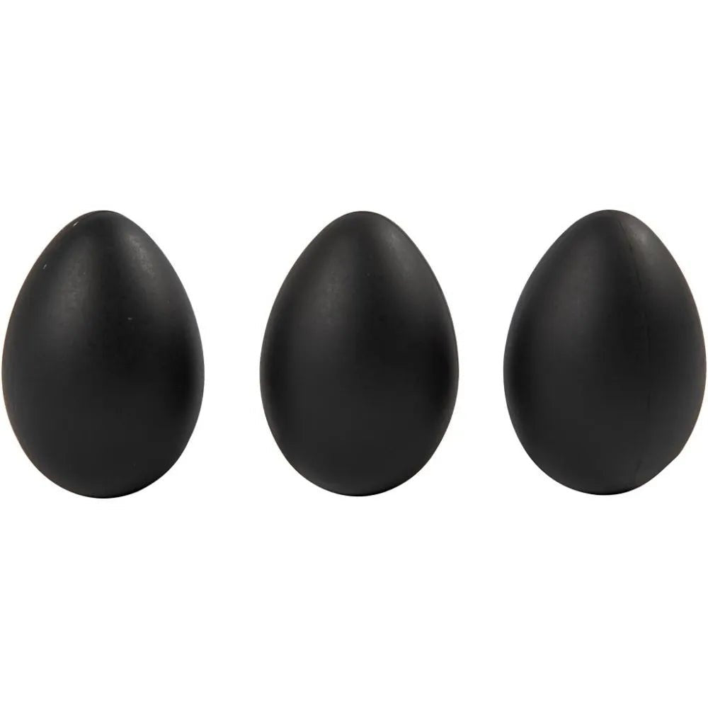 Easter Eggs Black Plastic Perforated Holes Craft H:6 cm Paint Decorate Hang