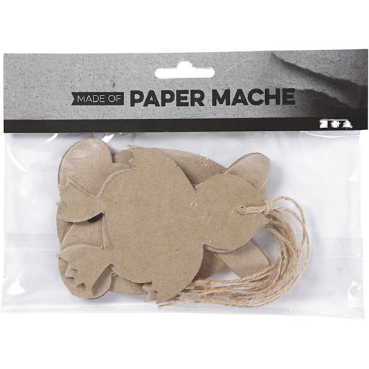 Easter Ornaments - Papier-Mâché Hanging Decorations - Bunny, Chicken & Eggs - 10cm - Home-Crafts