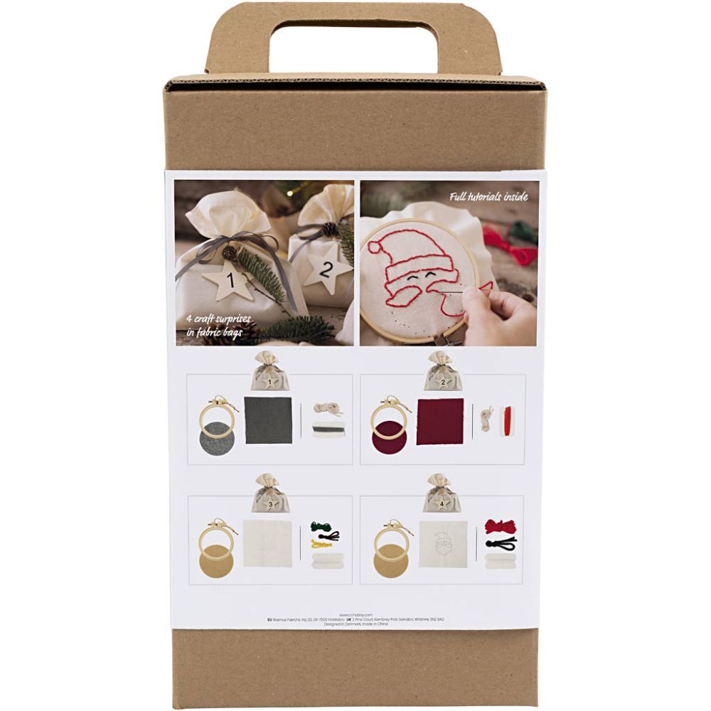 Embroidery Advent Calendar - 4 Weekly Stitching Projects with Surprise Designs - Home - Crafts