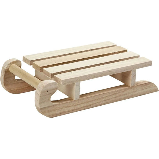 Empress Wood Finished Sledge For Christmas Hanging Decorations Crafts 19.5 cm