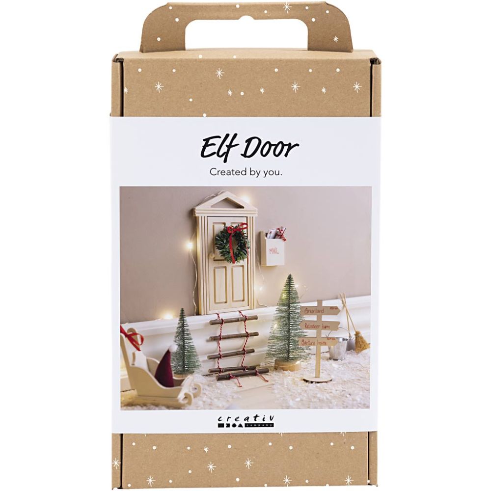 Enchanted Elf Door Craft Kit - Create a Magical Christmas Scene with LED Lights & Accessories - Home - Crafts