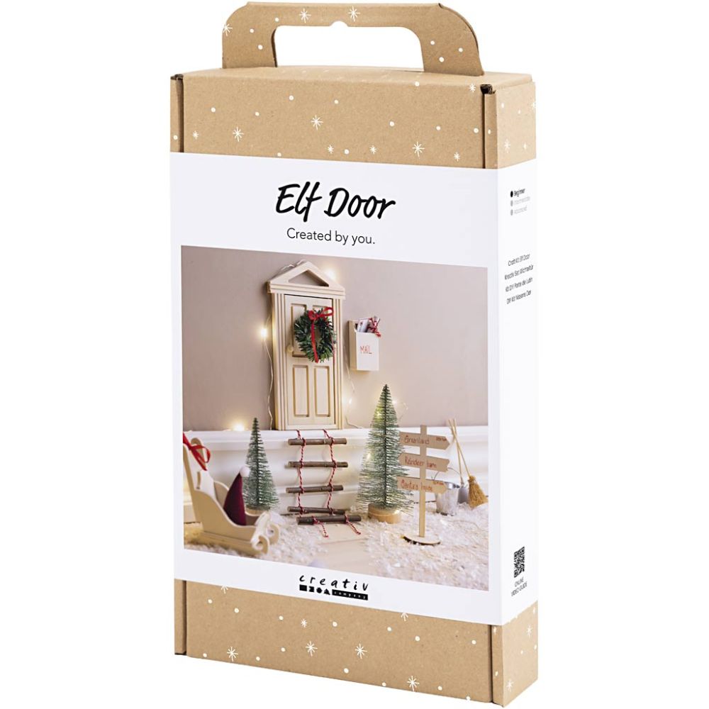 Enchanted Elf Door Craft Kit - Create a Magical Christmas Scene with LED Lights & Accessories - Home - Crafts