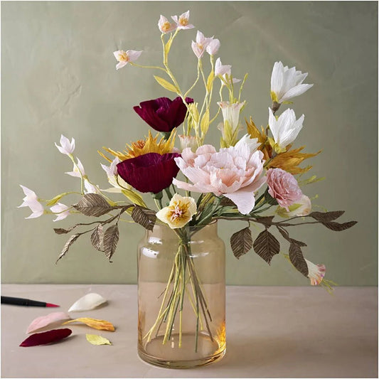 Eternity Bouquet Crepe Paper Flowers Kit - All Materials & Instructions