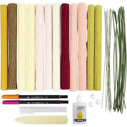 Eternity Bouquet Crepe Paper Flowers Kit - All Materials & Instructions