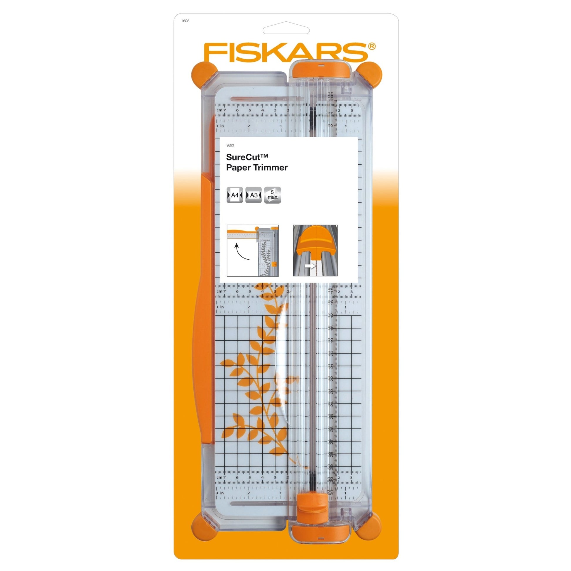 F1003916 - A4 Fiskars Portable SureCut Paper Trimmer 30 cm Cuts Upto 5 Sheets - Home - Crafts