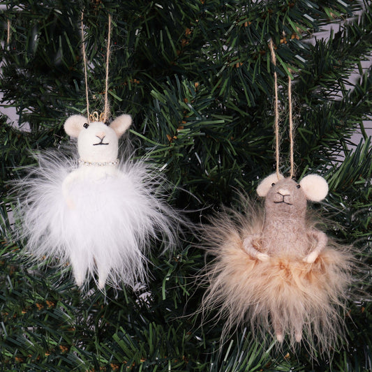 Fairy Mice Duo Needle Felting Crafting Kit Cute Decorations Toys Beginner Friendly