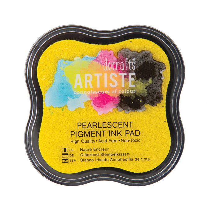 DoCrafts Artiste Pearlescent Matt Ink Pads 18 Shades - Stamping Embossing Powders Crafting Non-Toxic Acid-Free