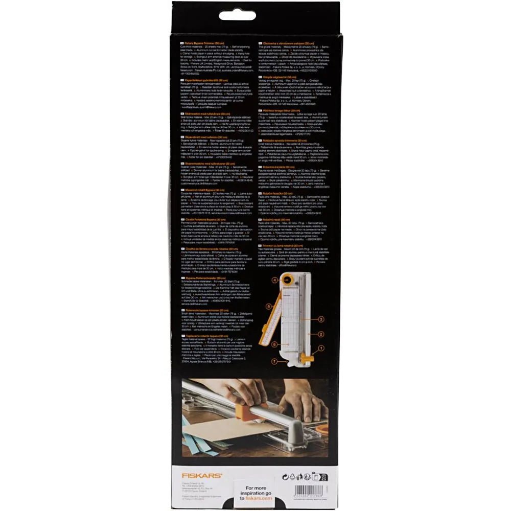 Guilottine Ruler Fiskars A4 Guillotine Rotary Cutter & Ruler Paper/Card Trimmer Acute/P ...