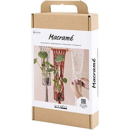 Flower Hanger Macramé Mini Craft Kit Wood Rings Beads - All Materials Instructions Included
