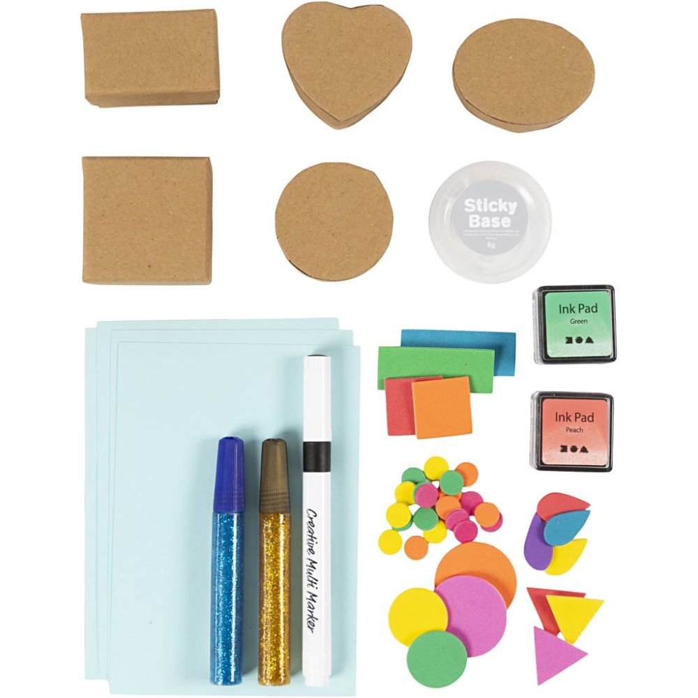 Foam Stamp Printing Kit for Kids - Decorate Boxes & Cards with Custom Stamps - Home - Crafts