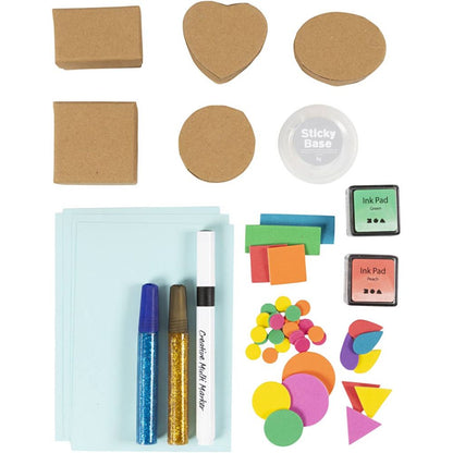 Foam Stamp Printing Kit for Kids - Decorate Boxes & Cards with Custom Stamps - Home - Crafts