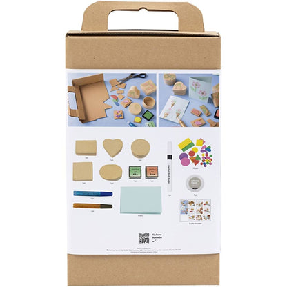 Foam Stamp Printing Kit for Kids - Decorate Boxes & Cards with Custom Stamps - Home - Crafts