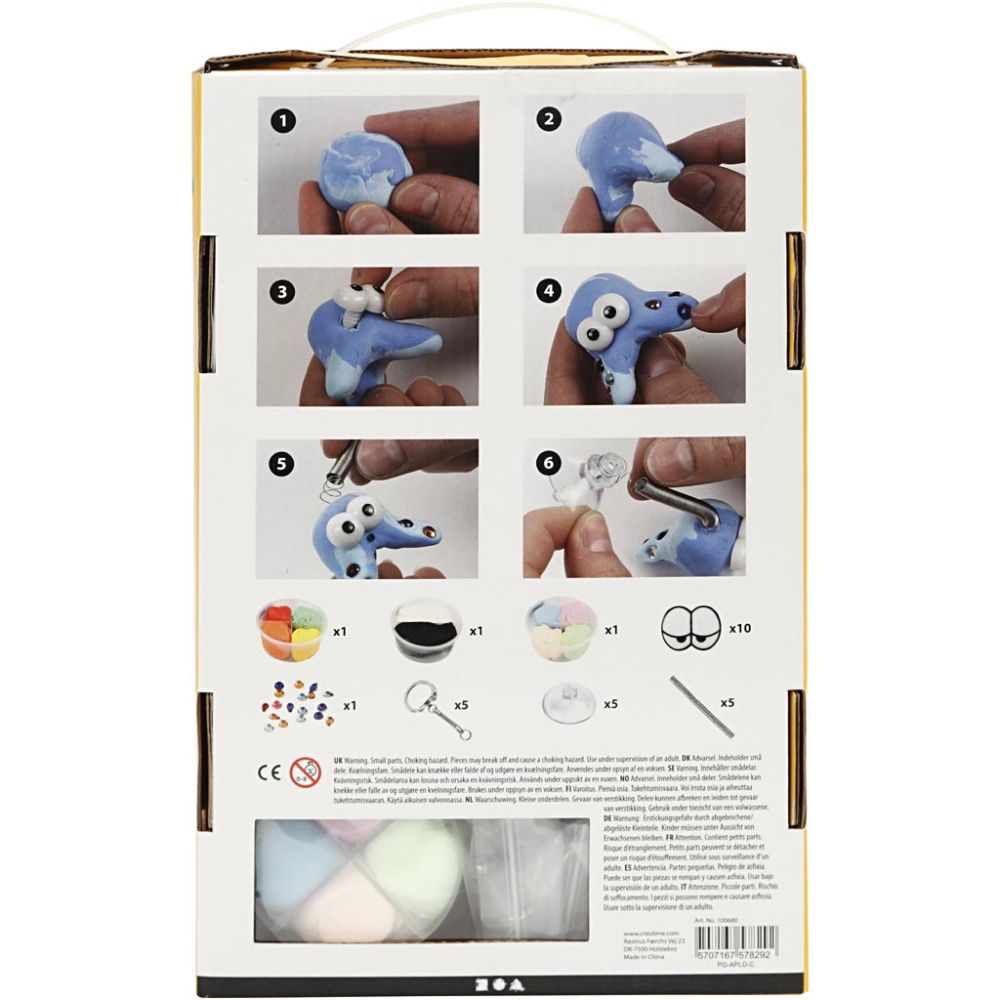 Funny Friends Silk Clay® Kit - Create 10 Wobbly Character Figures with Eyes & Keychains - Home - Crafts