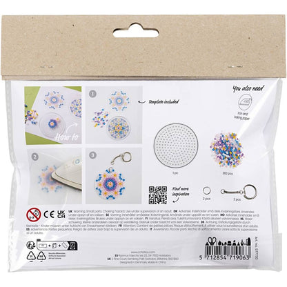 Fuse Bead Keyring Kit for Kids - Create 2 Colourful Bag Charms with Peg Board & Beads - Home - Crafts
