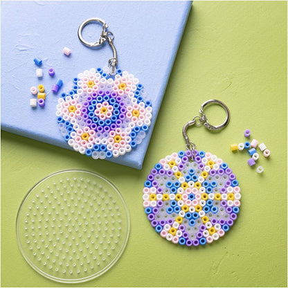 Fuse Bead Keyring Kit for Kids - Create 2 Colourful Bag Charms with Peg Board & Beads - Home - Crafts
