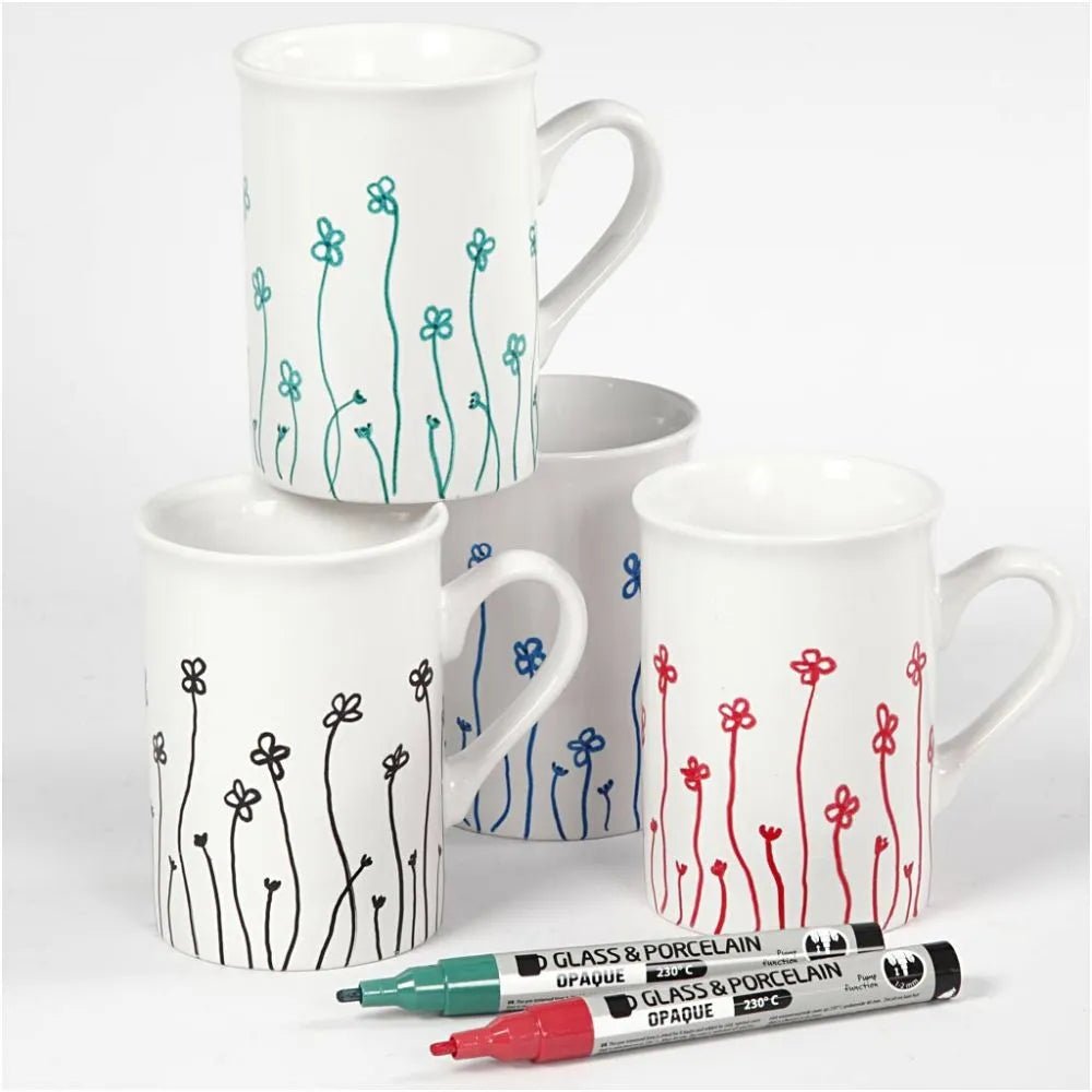 Glass Porcelain Pens Semi-Opaque Water-Based Pump-Action 1-2mm 4/12packs