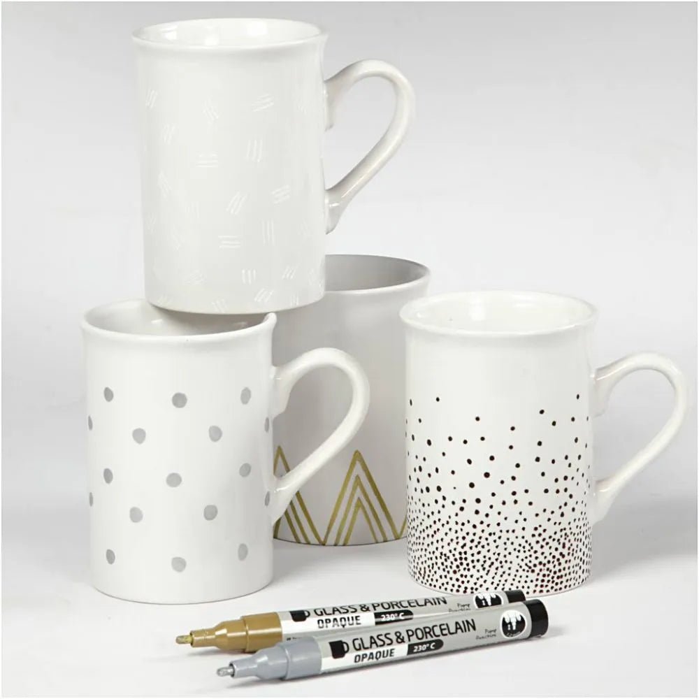 Glass Porcelain Pens Semi-Opaque Water-Based Pump-Action 1-2mm 4/12packs