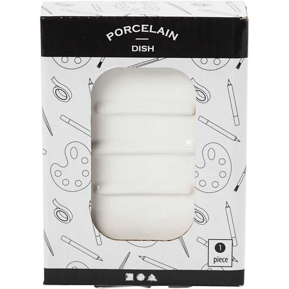 Glazed ceramic Oval Soap Dish glossy White Grooved Base 13.5cm