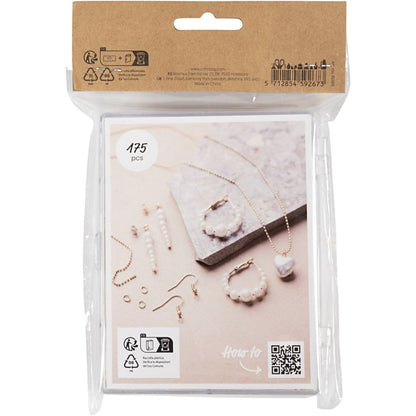 Gold - Plated Jewellery Making Kit - Complete Starter Set with Earring Findings & Chains - Home - Crafts