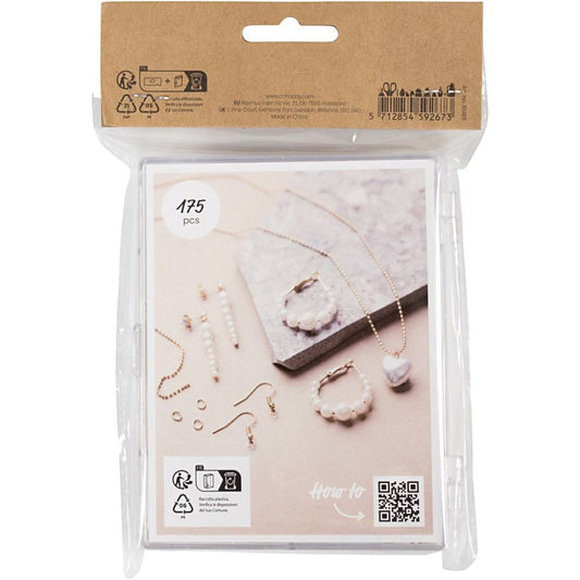 Gold - Plated Jewellery Making Kit - Complete Starter Set with Earring Findings & Chains - Home - Crafts