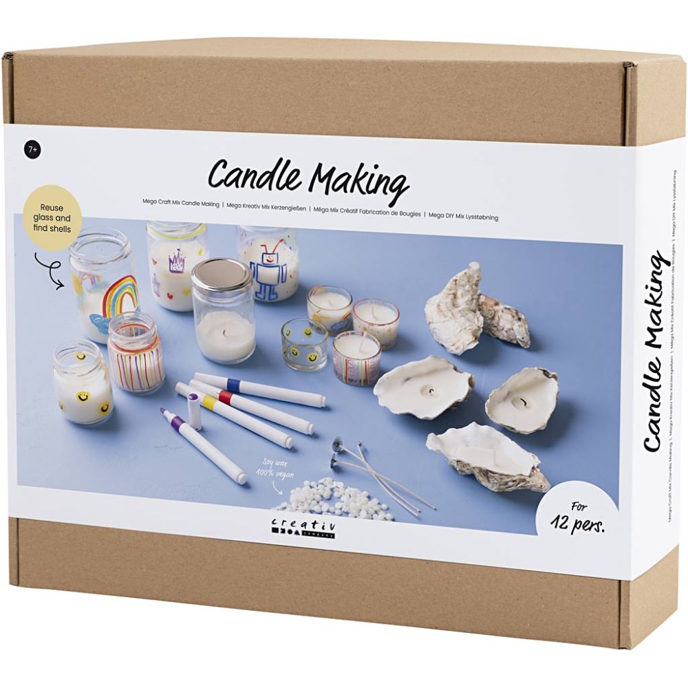 Group Candle Making Kit - Bulk Supplies for 10 - 12 People to Make Tealight Holders - Home - Crafts
