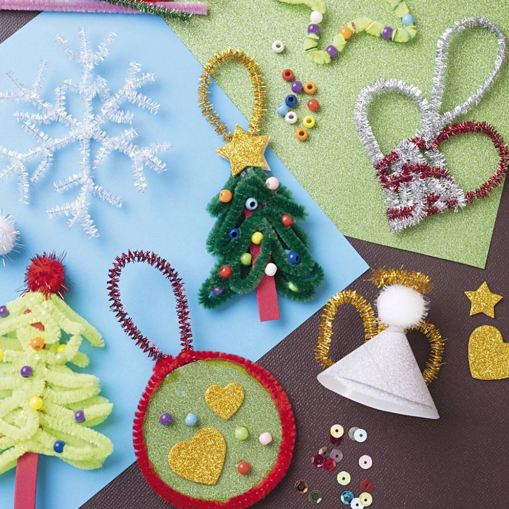 Group Christmas Baubles Craft Kit - Bulk Supplies for 10 - 12 People to Make Festive Figures - Home - Crafts