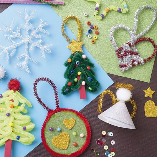 Group Christmas Baubles Craft Kit - Bulk Supplies for 10 - 12 People to Make Festive Figures - Home - Crafts