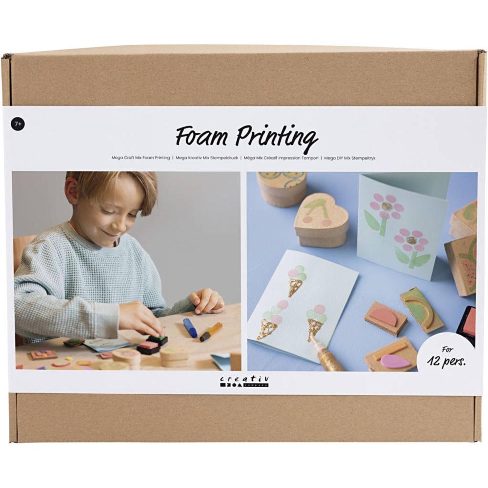 Group Foam Printing Kit - Bulk Craft Supplies for 10 - 12 People to Make Cards & Boxes - Home - Crafts
