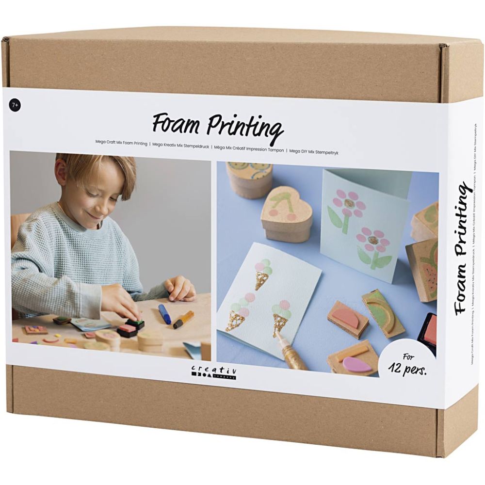 Group Foam Printing Kit - Bulk Craft Supplies for 10 - 12 People to Make Cards & Boxes - Home - Crafts
