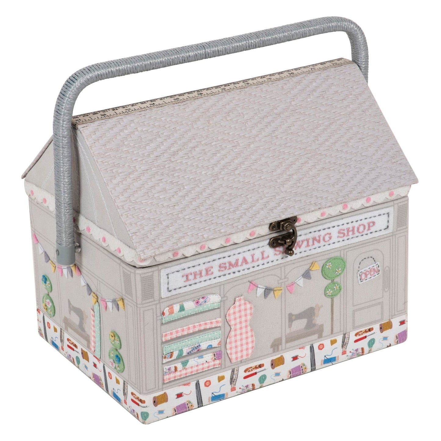 Haby Notions Shop Sewing Box - Embroidered Appliqué Novelty Storage Case - Home - Crafts