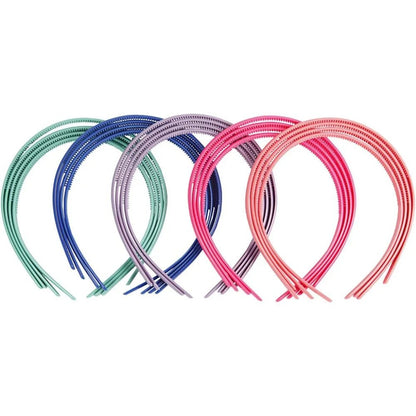Hair Band Packs for Women - Elastic Plastic Narrow 8mm Wide White or Assorted