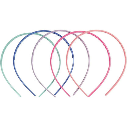 Hair Band Packs for Women - Elastic Plastic Narrow 8mm Wide White or Assorted