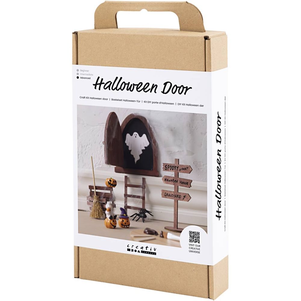 Halloween Miniature Door Kit - Create Spooky Decorative Scene with Ghost & Accessories - Home - Crafts