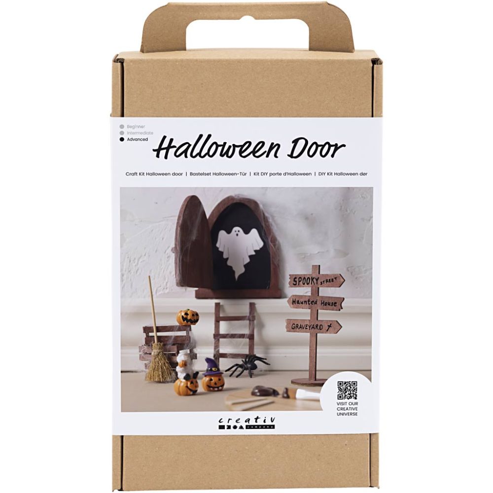 Halloween Miniature Door Kit - Create Spooky Decorative Scene with Ghost & Accessories - Home - Crafts